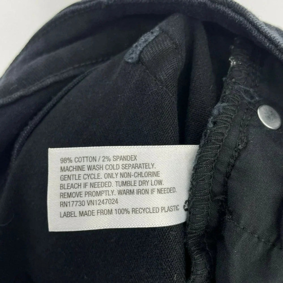 Nili Lotan Jeans Women's Sz 6 Black Denim Skinny Stretch High rise Tapered Ankle - Picture 8 of 8